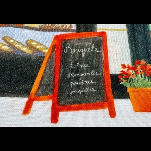 Anthropologie Flower Stand Embroidered Dish Towel NIP - Picture 8 of 12